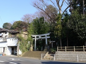 【神社鳥居】
鳥居を覗くと長〜い階段が・・・！